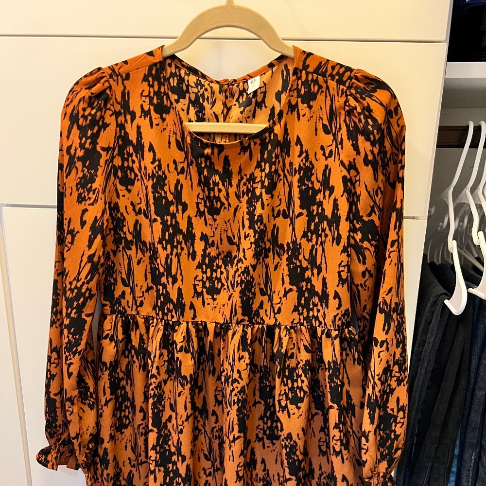 Never worn fall satin mini dress